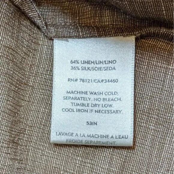 Eileen Fisher Lagenlook Linen Silk Mandarin Collar Tunic Shirt Womens Large - Picture 5 of 9